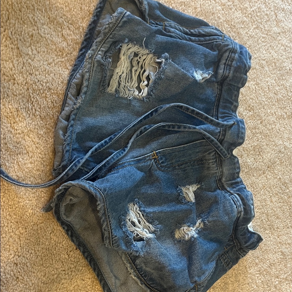 Distressed Denim Shorts